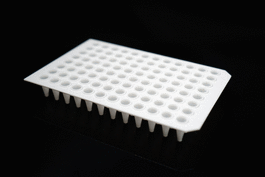 100 uL 96 Well PCR Plates, No Skirt, Roche, A12/H12 Notch, White,10/pk, 50/cs