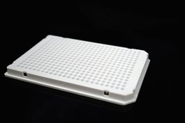 40 uL 384 Well PCR Plates, Semi Skirt, Compatible with Roche Machine, White, A24 Notch, Non-sterile, 10/pk, 50/cs