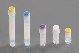 0.5 mL Cryogenic Vial, Self-Standing, External Thread, Sterile, 99/rack, 16 racks/cs, 1296 vials/cs