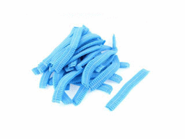 Blue Mushroom Cap, PP, Non-Woven, Double Elastic, 100/pk, 1000/cs