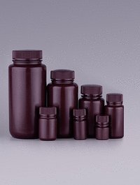 500 mL Amber Color Round PP Storage Bottle, Wide Mouth, Sterile, 5/pk, 50/cs