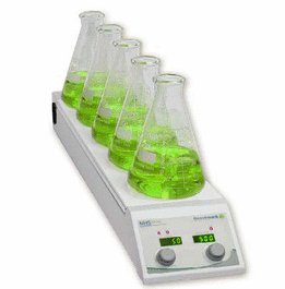 10-position hotplate stirrer, digital with white ceramic top plate. 120V