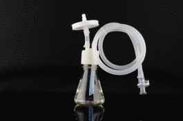 250mL Erlenmeyer Flask, Bi-directional Transfer Cap with Silicon Tube (50cm 1/8 ID 1/4 OD),Male CPC Connector with Female Sealing Cap Vent Filter (0.22 m 42mm), Sterile, 1/pk, 4/cs