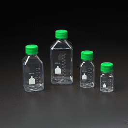 1000 mL Media Bottle, Square, PET, Individually Wrapped, Sterile