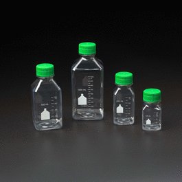 125 mL Media Bottle, Square, PET, Bulk, Sterile