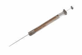 10 uL, Model 701 N Shimadzu Syringe, (metal flange), Cemented Needle, 23s ga, 1.69 in, point style AS