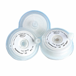 Supracap(TM) 50 depth filter capsule with single-layer media grade K700P (6-15 um retention rating) and luer-lock connections