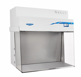 5 ft Nexus Horizontal Clean Bench. 21 in deep work area with stainless steel interior. Includes UV and unassembled base stand. 230V US.