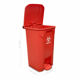 Biohazard Bin, 23 Gallon with Hands-Free Foot Pedal, Attached Lid