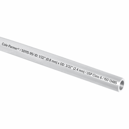 Cole-Parmer TPE Tubing, Clear, 1/8 in. ID x 1/4 in. OD; 50 Ft