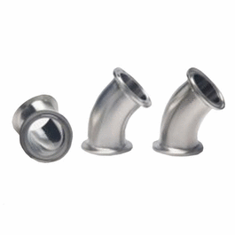 Cole-Parmer Fitting, 316L Stainless Steel, 45 degree Elbow, Sanitary Clamp Union, 2
