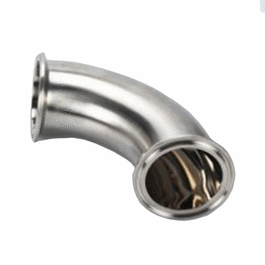 Cole-Parmer Fitting, 316L Stainless Steel, 90 degree Elbow, Sanitary Clamp Union, 1