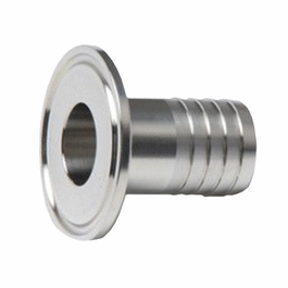 Cole-Parmer Fitting, 316L Stainless Steel, Straight, Sanitary Clamp to Hose Barb Adapter, 1 in. Clamp x 1 in. ID