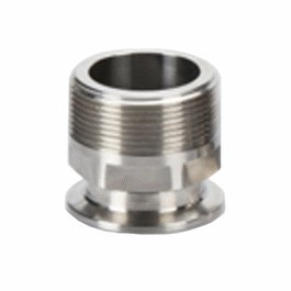 Cole-Parmer Fitting, 316L Stainless Steel, Straight, Sanitary Clamp to Threaded Adapter, 1-1/2 in. Clamp x 1-1/2 in. NPT(M)