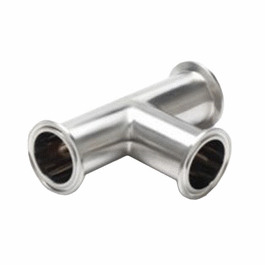 Cole-Parmer Fitting, 316L Stainless Steel, Tee, Sanitary Clamp Union, 1