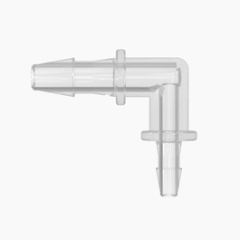Cole-Parmer Hose Barb Fitting, Reducing Elbow, Animal-Derivative-Free Polypropylene, Cleanroom Packed, 1/8 in. ID x 1/16 in. ID