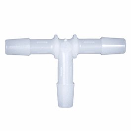 Cole-Parmer Hose Barb Fitting, Tee Union, HDPE, Cleanroom Packed, 1/4 in. ID