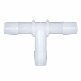 Cole-Parmer Hose Barb Fitting, Tee Union, Natural Nylon, Cleanroom Packed, 3/8 in. ID