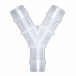 Cole-Parmer Hose Barb Fitting, Y Union, Animal-Derivative-Free Polypropylene, Cleanroom Packed, 3/8 in. ID