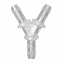 Cole-Parmer Hose Barb Fitting, Y Union, Natural Kynar(R), Cleanroom Packed, 1 in. ID