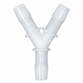 Cole-Parmer Hose Barb Fitting, Y Union, Natural Nylon, Cleanroom Packed, 3/8 in. ID