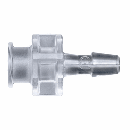 Cole-Parmer Luer to Hose Barb Fitting, Straight Adapter, CrystalVu(TM), Cleanroom Packed, Large Bore Female Luer x 1/4 in. ID