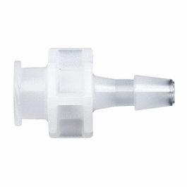 Cole-Parmer Luer to Hose Barb Fitting, Straight Adapter, Natural Nylon, Cleanroom Packed, Large Bore Female Luer x 1/4 in. ID