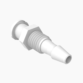 Cole-Parmer Luer to Hose Barb Fitting, Straight Adapter, White Nylon, Cleanroom Packed, Panel-Mount Female Luer x 1/8 in. ID
