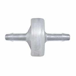 Cole-Parmer Miniature Check Valve, Polypropylene Housing, Viton(R) diaphragm, 1/4 in. ID