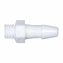 Cole-Parmer Threaded to Hose Barb Fitting, Straight Adapter, Medical Nylon, Cleanroom Packed, 3/8 in. NPT(M) x 3/8 in. ID
