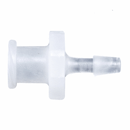 Cole-Parmer Luer to Hose Barb Fitting, Straight Adapter, Natural Kynar(R), Cleanroom Packed, Female Luer x 3/32 in. ID