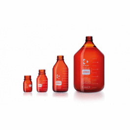 DWK Life Sciences (Kimble) DURAN(R) Laboratory glass bottle GL 45, Amber, protect+ plastic coated (PA12), with protective cap, 2000 ml