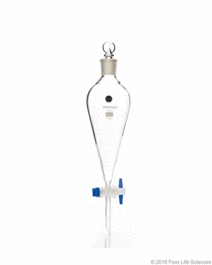 Borosil Funnels, Separatory, Pear-Shaped, Boroflo PTFE Screw Thread, 1,000mL