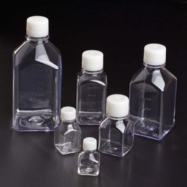 1000mL Media Bottle, Square, PETG, Tamper Evident, Sterile