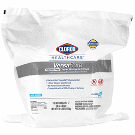 Clorox(R) Healthcare VersaSure(R) Cleaner Disinfectant Wipes, 12 x 12, 110/pk, 2 pk/cs