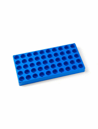 Rack for scintillation vials, PP, rack for 50 vials of 20 mL