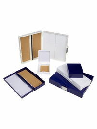 100-Place Microscope Slide Box, ABS, Blue