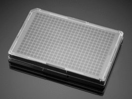 Falcon 384 Well Optilux Black/Clear Flat Bottom, TC-Treated Microtest Microplate, with Lid, Sterile, 5/Pack, 50/Case