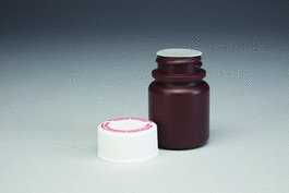 Packer Bottles and Child Resistant Caps w/ Pressure Seal Liners, 30mL, Amber