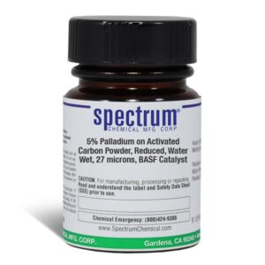 5 Percent Palladium on Activated Carbon Powder, Reduced, Water Wet, 27 microns, BASF Catalyst
