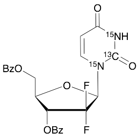 3,5-Dibenzoate-2,2-difluorouridine-13C,15N2