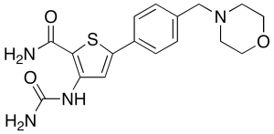 3-[(Aminocarbonyl)amino]-5-[4-(4-morpholinylmethyl)phenyl]-2-thiophenecarboxamide