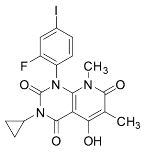 3-Cyclopropyl-1-(2-fluoro-4-iodophenyl)-5-hydroxy-6,8-dimethylpyrido[2,3-d]pyrimidine-2,4,7-trione