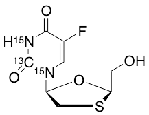 cis 5-Fluoro-1-[2-(hydroxymethyl)-1,3-oxathiolan-5-yl]-2,4(1H,3H)-pyrimidinedione-13C,15N2