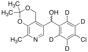 (+/-)-4-Chlorophenyl-5-[(3,4-isopropylidine)-2-methylpyridine]methanol-d4