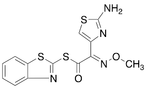 S-2-Benzothiazolyl-2-amino-alpha-(methoxyimino)-4-thiazolethiolacetate