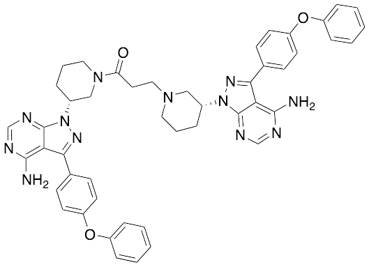 Ibrutinib Addition Adduct with (R)-1-(3-(4-Amino-3-(4-phenoxyphenyl)-1H-pyrazolo[3,4-d]pyrimidin-1-yl)piperidin-1-yl)