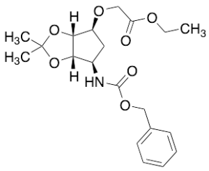 Ethyl 2-[[(3aR,4S,6R,6aS)-6-[(Benzyloxycarbonyl)amino]-2,2-dimethyltetrahydro-3aH-cyclopenta[d][1,3]dioxol-4-yl]oxy]acetate