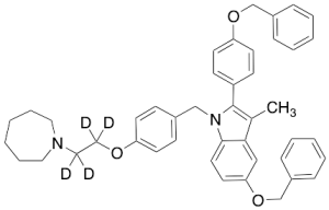 1-[4-(2-(Azepan-1-yl)ethoxy)benzyl]-5-(benzyloxy)-2-(4-(benzyloxy)phenyl)-3-methyl-1H-indole-d4 (>85%)