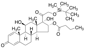 (8S,9S,10R,11S,13S,14S,16R,17S)-17-(2-((tert-Butyldimethylsilyl)oxy)acetyl)-11,17-dihydroxy-10,13-dimethyl-3-oxo-6,7,8,9,10,11,12,13,14,15,16,17-dodecahydro-3H-cyclopenta[a]phenanthren-16-yl Butyrate